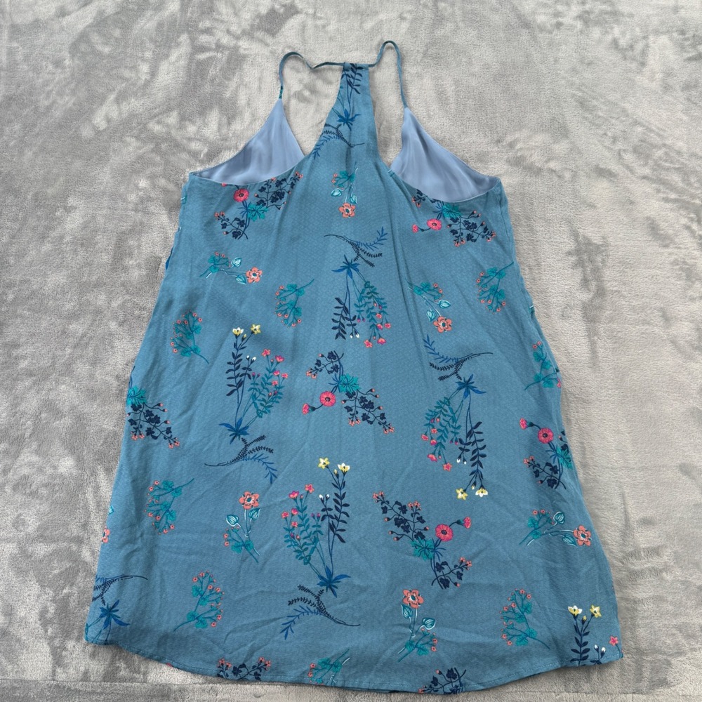Three Eighty Two Floral Cami Dress Blue Racerback V-Neck Mini NWT Size S - Picture 5 of 9